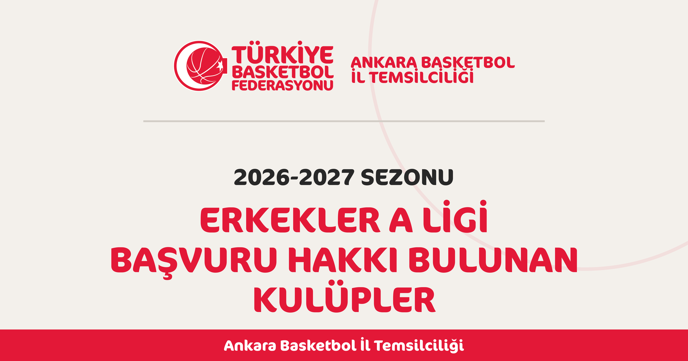 Bilgilendirme (Erkekler U14-U16-U18 A Ligi Katılım Hakkı Bulunan Kulüpler)